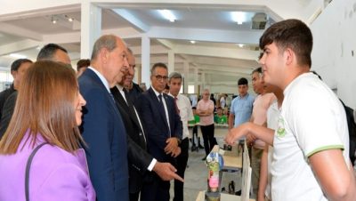 Cumhurbaşkanı Ersin Tatar, Mesleki Eğitim ve Yerli Ürünler Fuarı’nın açılışına katıldı